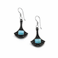 Larimar Tribal Fan Dangle Earrings
