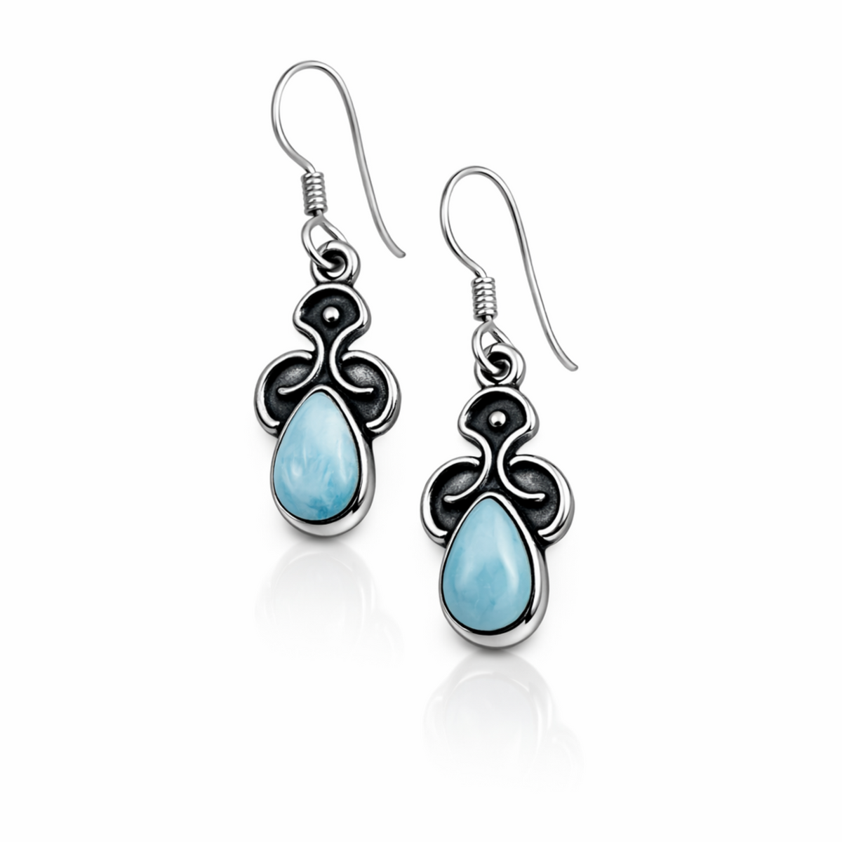 Imperial dangle earrings with larimar stone