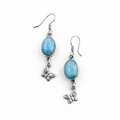 Blue Butterfly Drop Earrings with Larimar