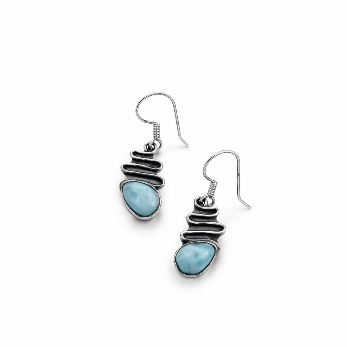 Wave Drop Earrings Larimar