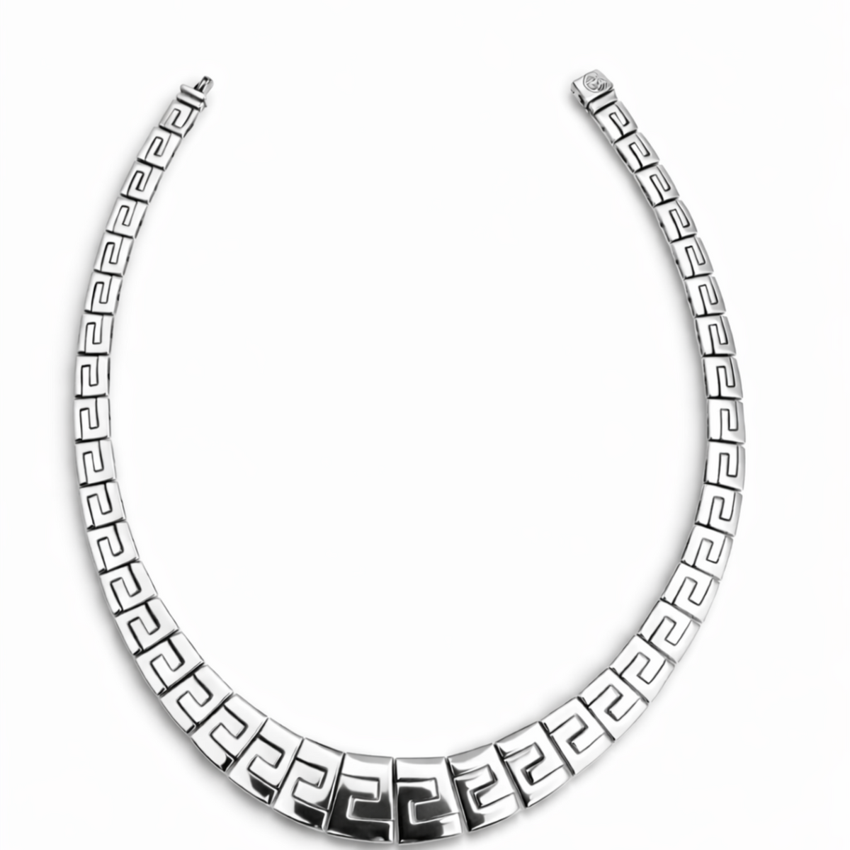 Greca Escalonada Necklace in Fine Silver