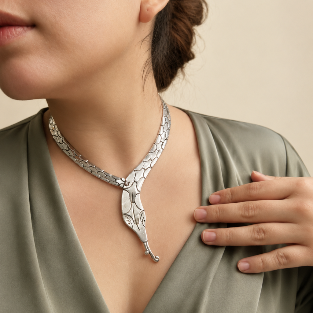Snake Necklace in 950 Silver