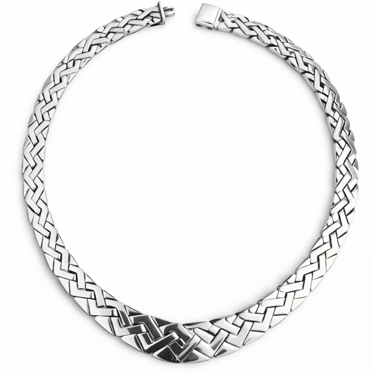 Trenzado Prehispánico Necklace in Fine Silver