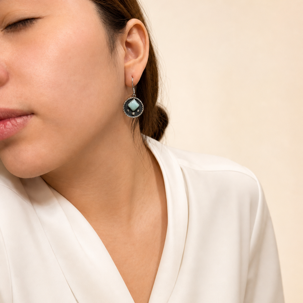 Rhombus Drop Earrings Larimar
