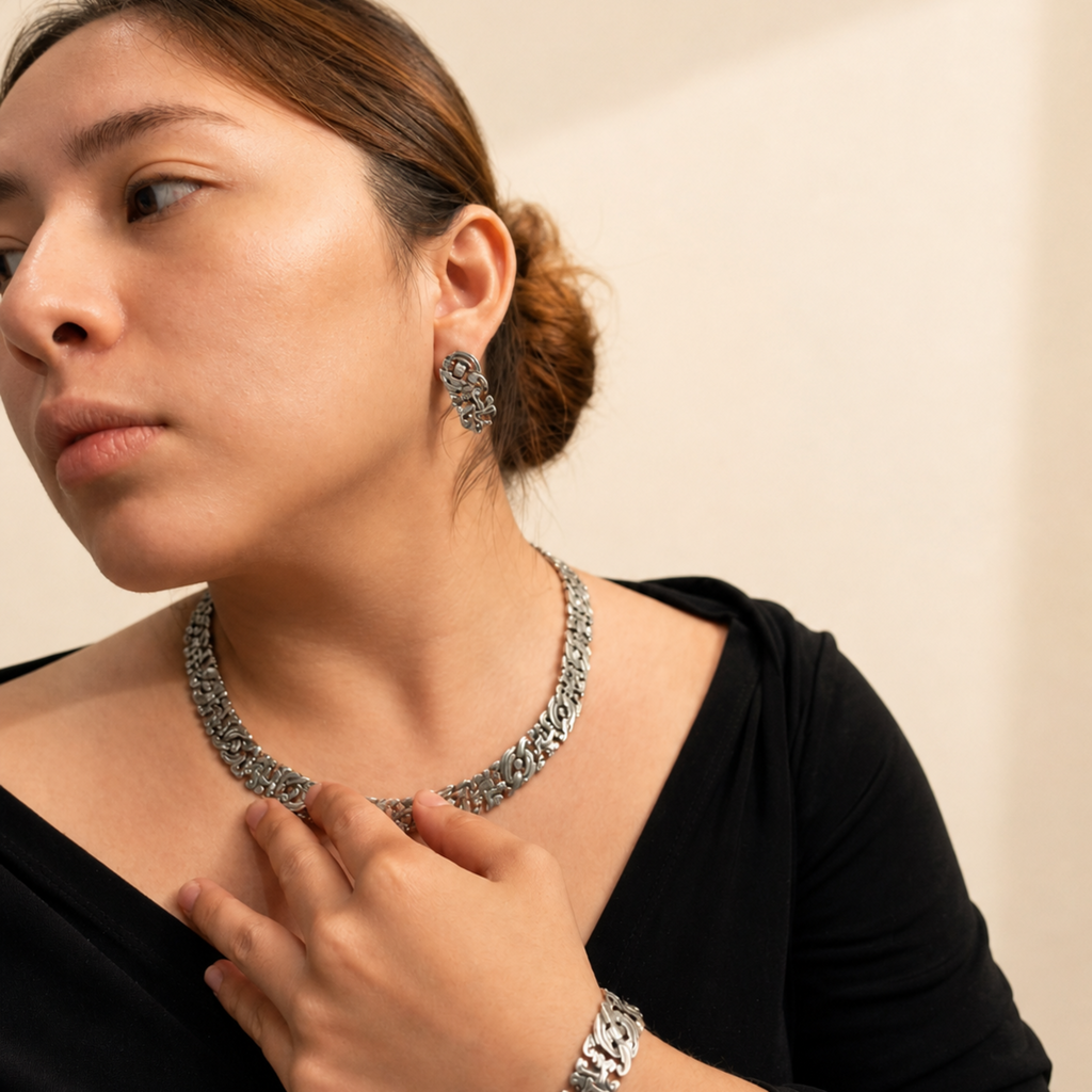 Kukulkán Necklace in Fine Silver