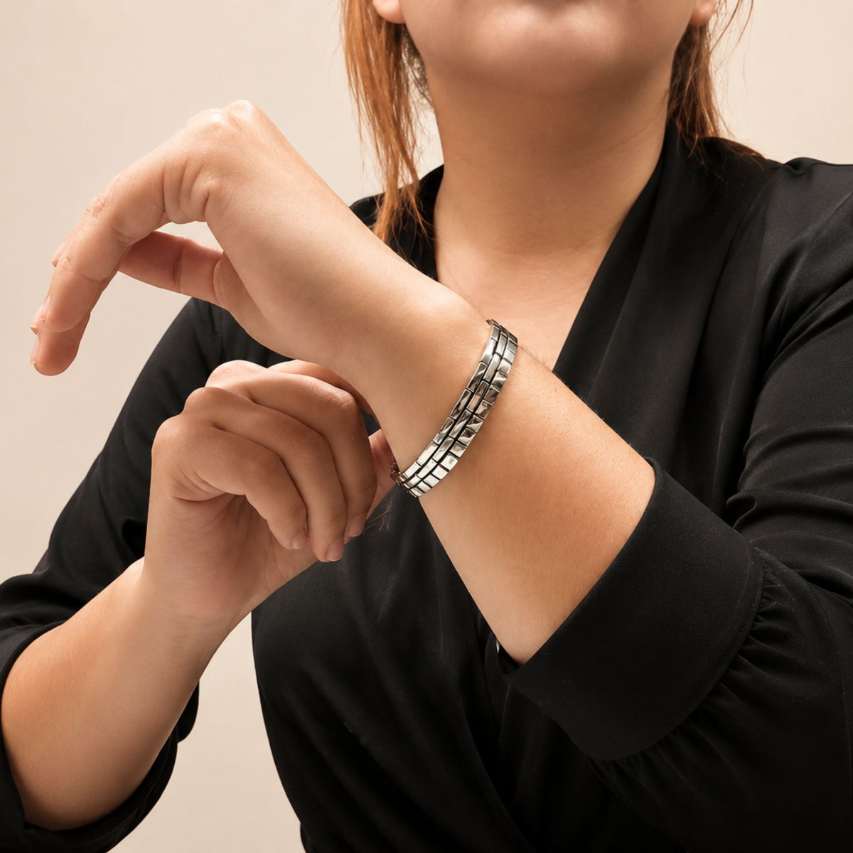 Mosaico Prehispánico Bracelet in Fine Silver