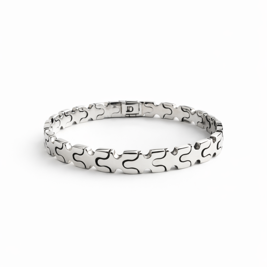 Coral Link Bracelet in Fine Silver