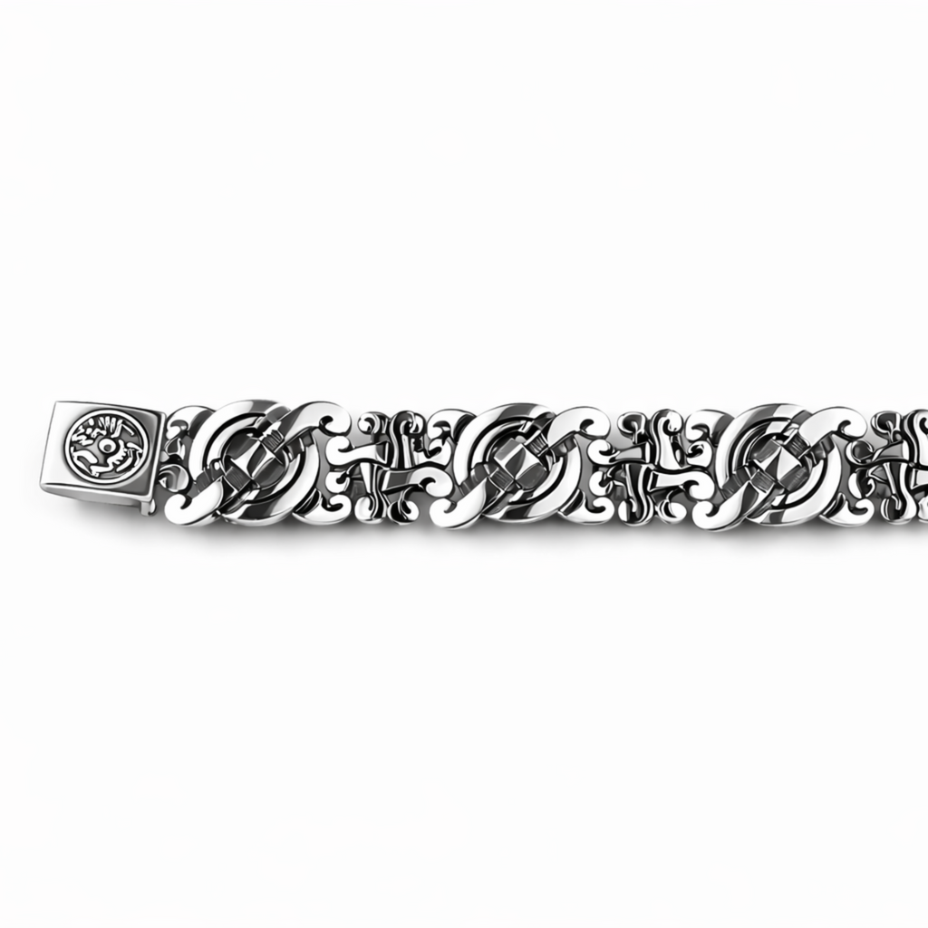 Kukulkán Bracelet in Fine Silver